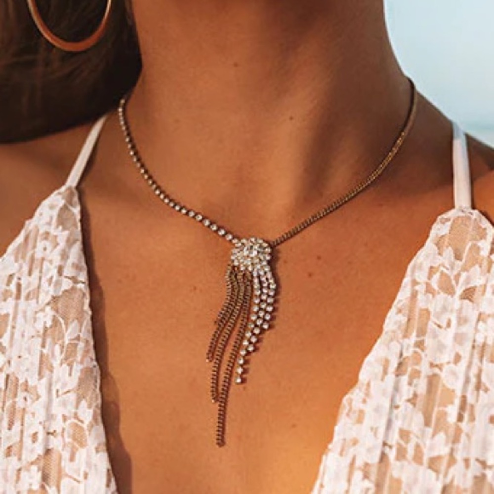 NWT Gold & Crystal Necklace